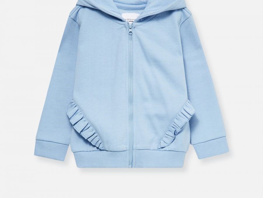 Statement for customers – children’s zipped hoodie with a frill, Sinsay